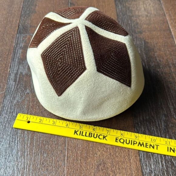 Vintage Anita Pineault wool hat women’s cream and brown bucket hat movie prop Ha - Picture 7 of 7